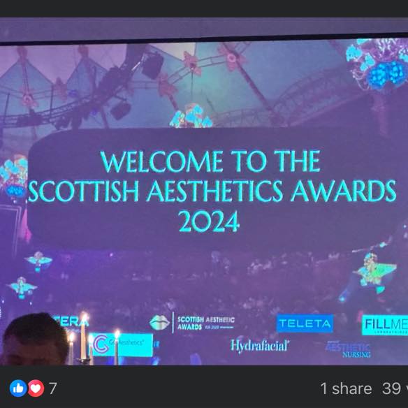 Susan at the glitzy Scottish Aesthetics Awards
