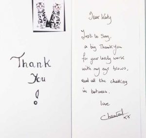 Katy Jobbins Student Thanks You Message from Chantel