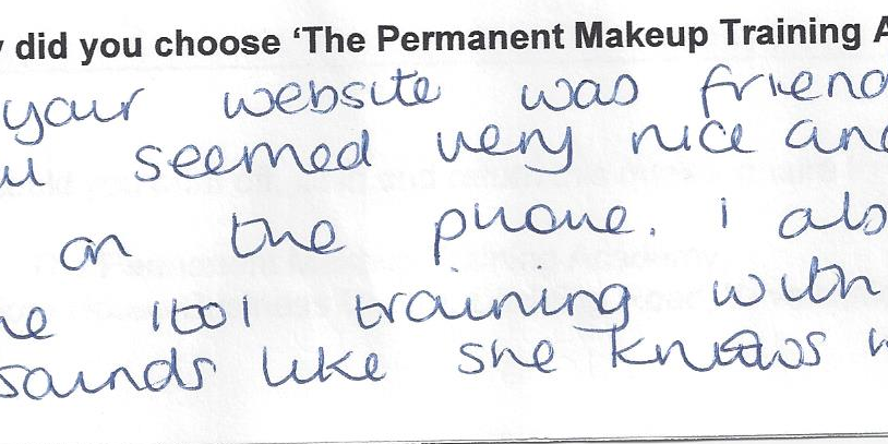 why did you choose to train with the Permanent Makeup Training Academy student review 19
