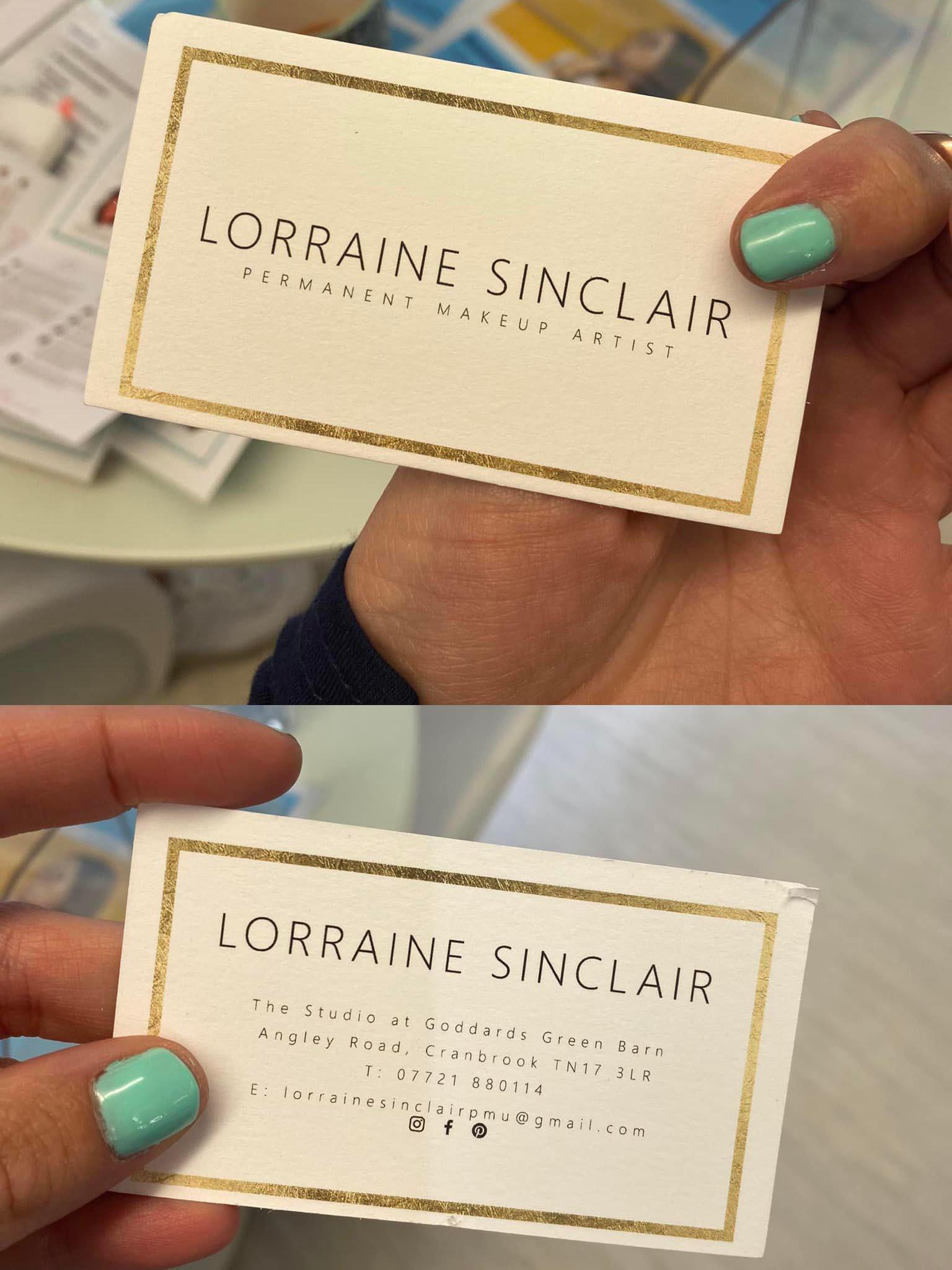 Lorraine's Permanent Makeup Business Card