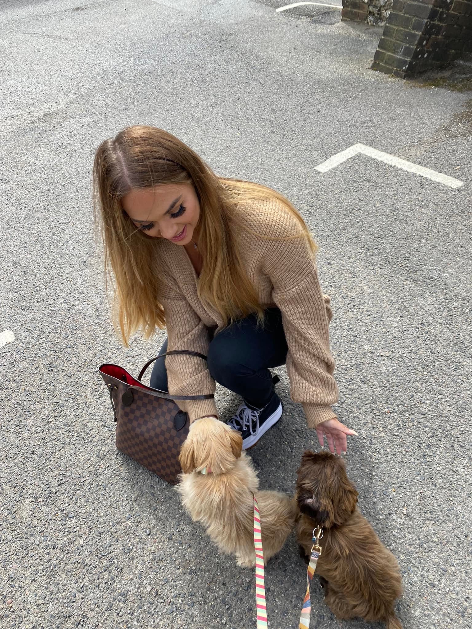 Emily with Katy's two dogs