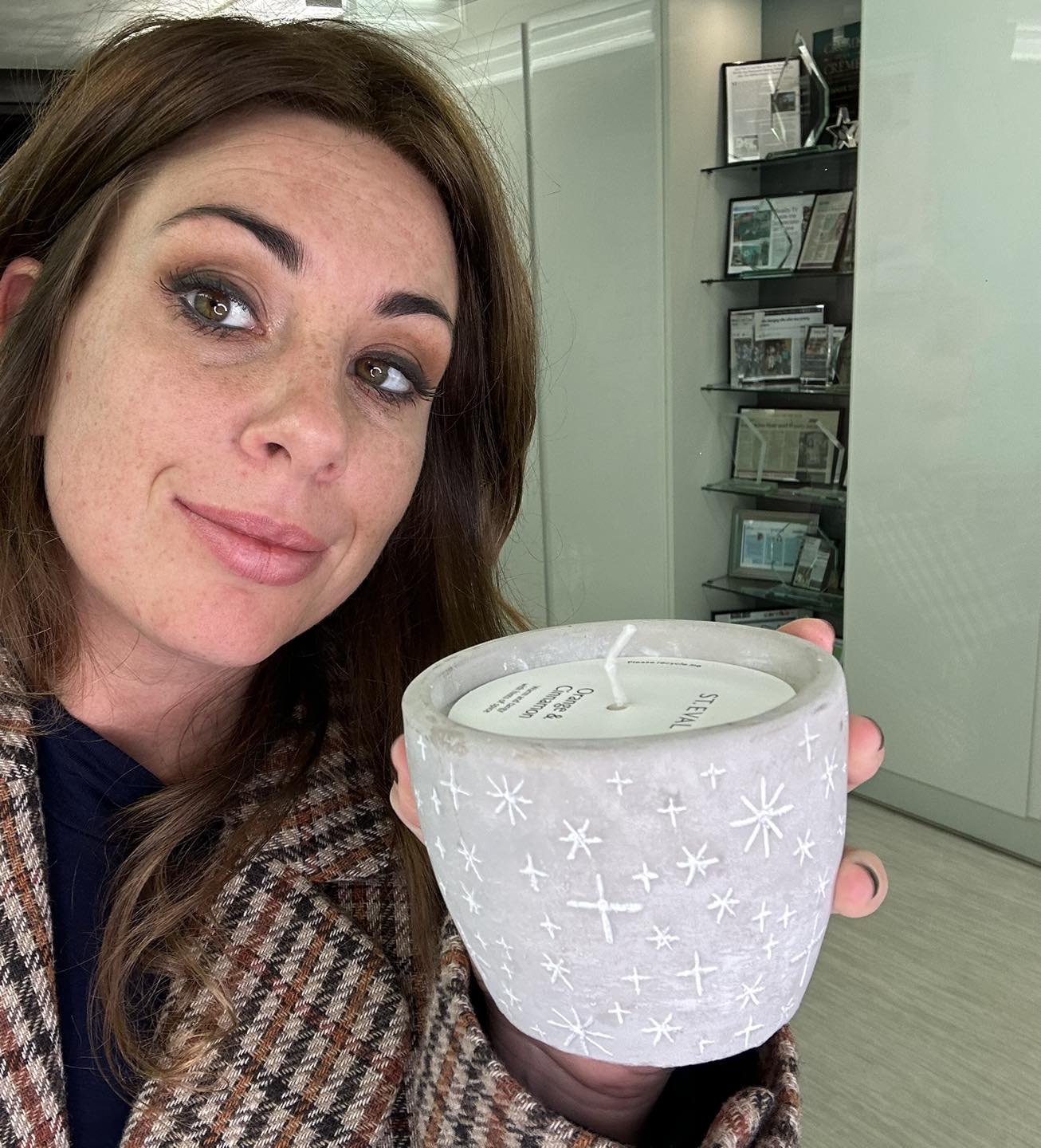 Gemma's candle gift to Katy