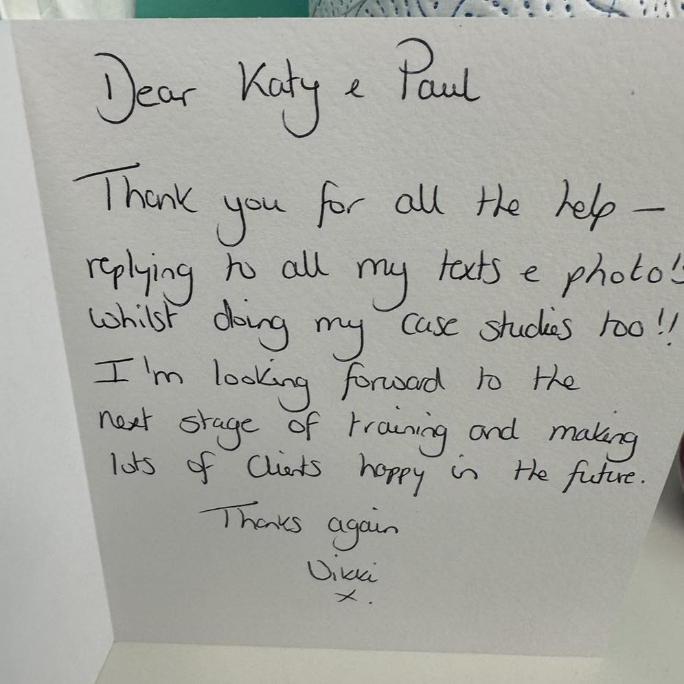 Vikki's thank you message to Katy & Paul