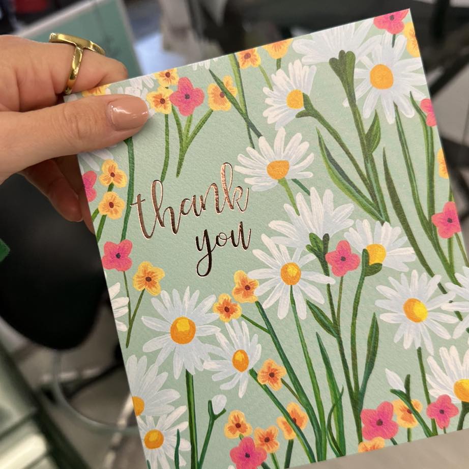 Vikki's thank you card to Katy