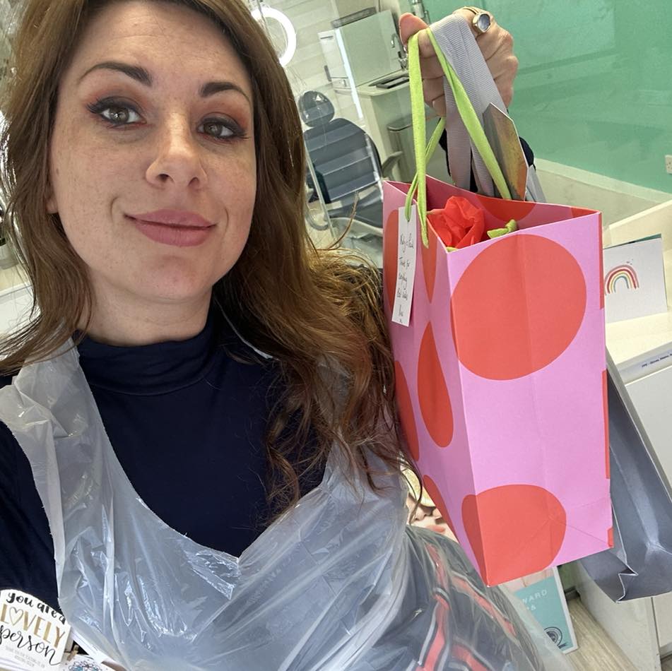 Vikki's gift bag to Katy Jobbins