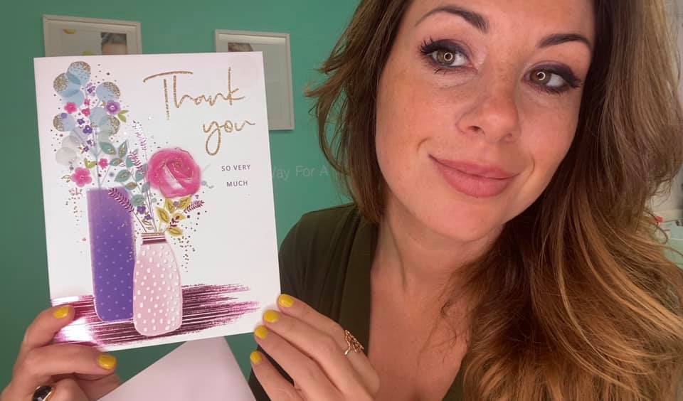 Lowrie's Thank you card for Katy