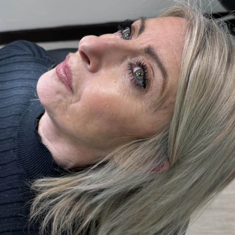 Jilly after having her own permanent makeup topped up by Katy Jobbins