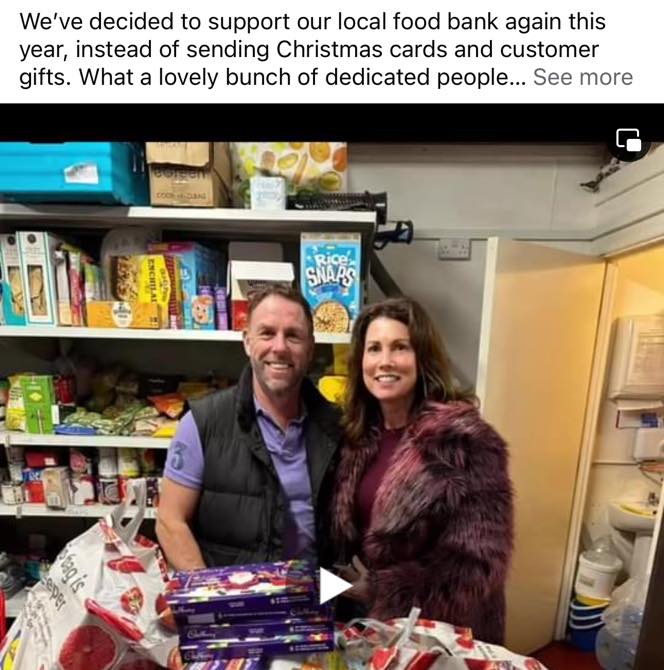 Jules supporting her local food bank