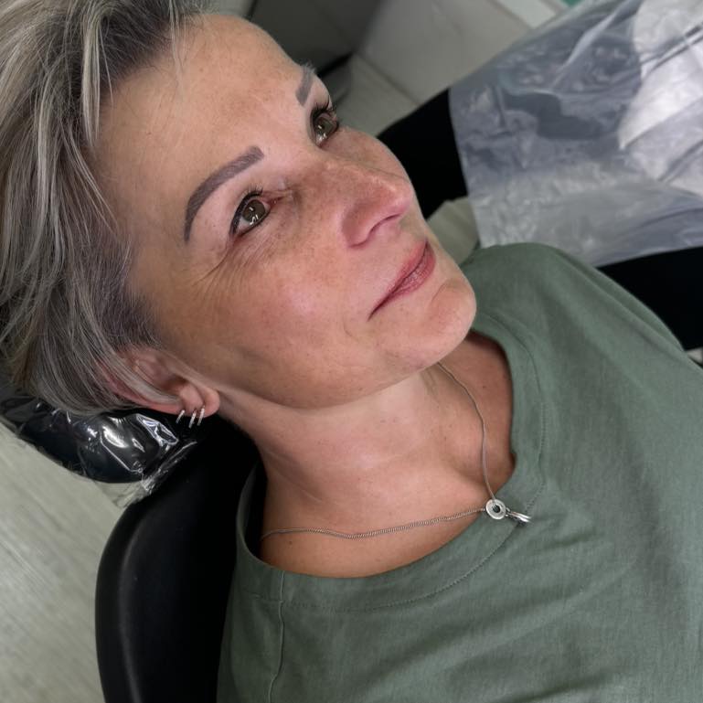 Laura's client after permanent makeup